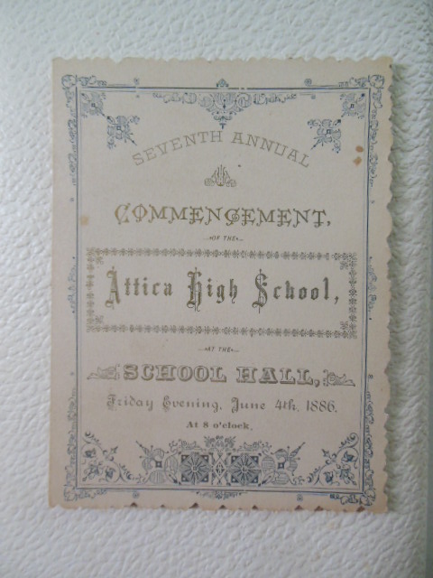 Image for Attica High School Commencement Program 1886 (Attica, Ohio)