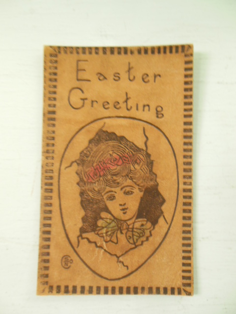 Image for Leather Postcard Easter Greeting