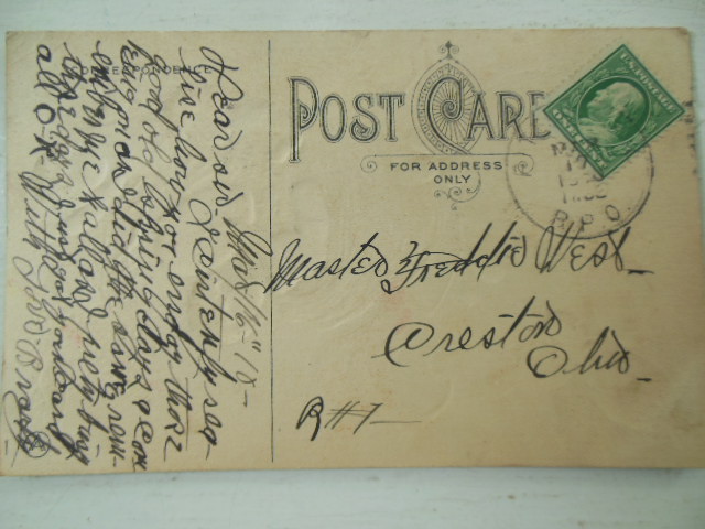Image for With Best Easter Wishes Little Girls in a Nest Postcard 1910