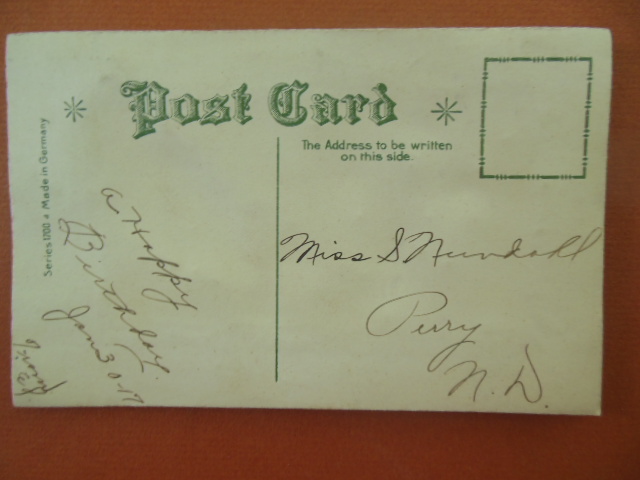 Image for German Best Wishes Postcard Bird and Flowers