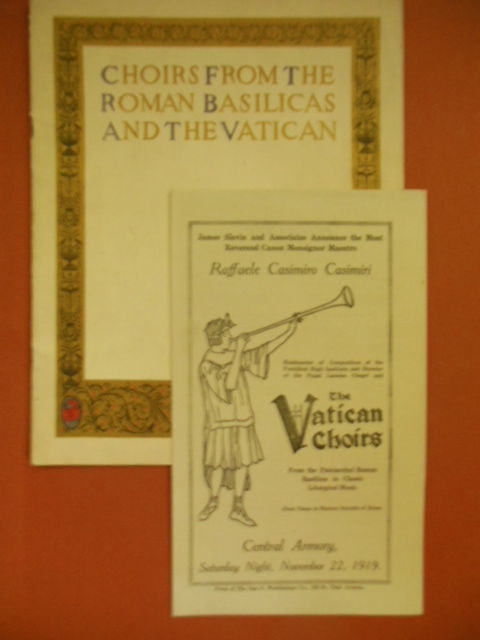 Image for Choirs From the Basilicas and the Vatican (Program Laid-in) 1919