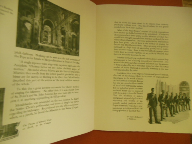 Image for Choirs From the Basilicas and the Vatican (Program Laid-in) 1919