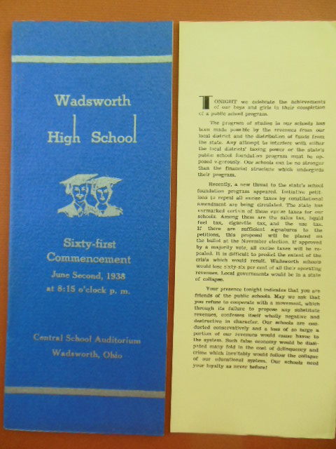 Image for Wadsworth, Ohio High School Commencement 1938