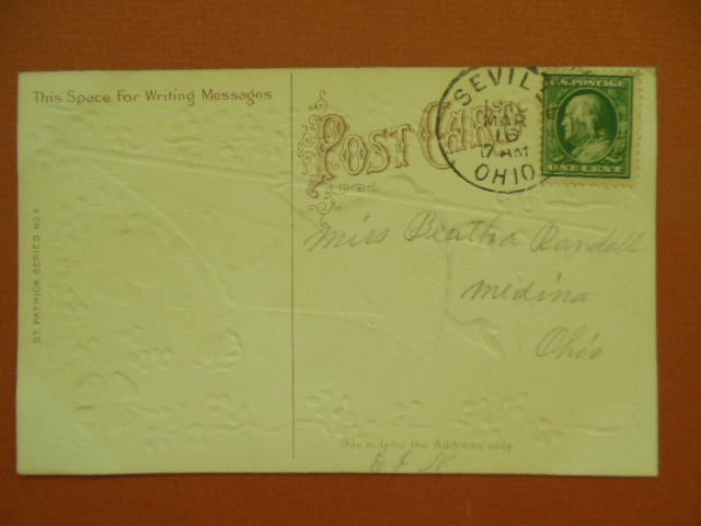 Image for God Bless the Harp and the Shamrock, Girls St. Patrick's Day postcard