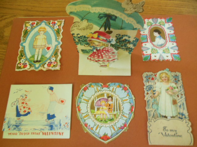 Image for Six Blue Vintage Valentines, One is a Stand-up