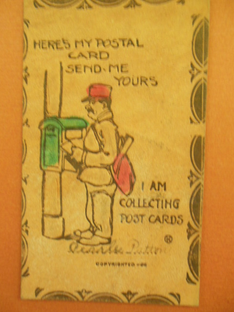 Image for Leather Postcard Here's My Postal Card Mailman Mailbox