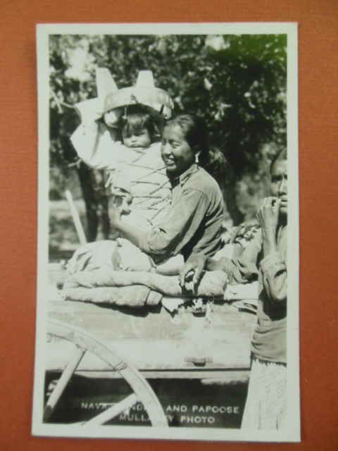 Image for Navajo Mother and Papoose Real Photo Postcard
