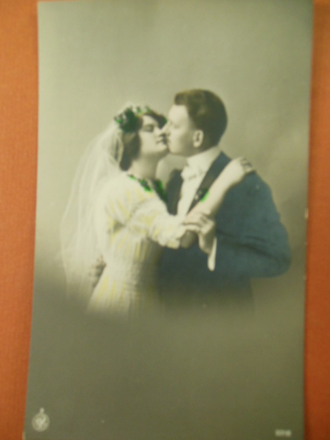 Image for Real Photo Wedding Postcard German Hand-Tinted