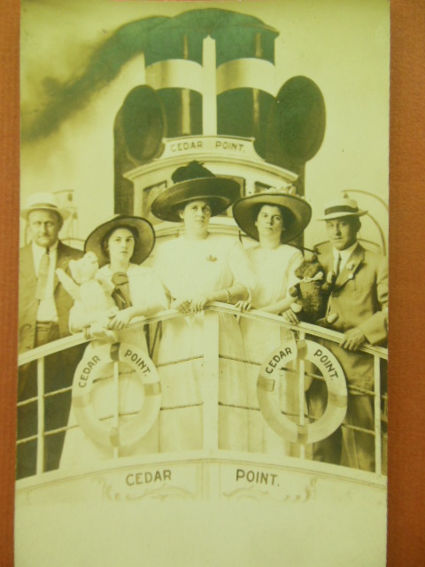 Image for Cedar Point Amusement Park (Ohio) Tourists in the Arcade Real Photo Postcard