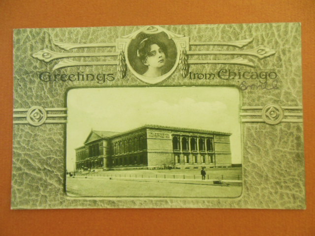 Image for Greetings From Chicago, Chicago Art Institute Black and White Postcard