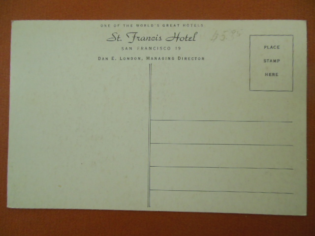 Image for St. Francis Hotel Union Square San Francisco Color Postcard