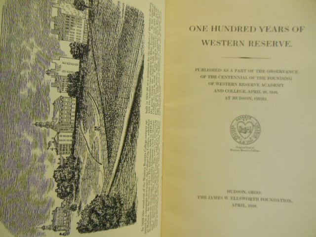 Image for One Hundred Years of Western Reserve Academy 1826-1926 (Hudson, Ohio)