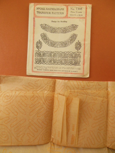 Image for McCall Kaumagraph Transfer Pattern No. 1308 Design for Braiding (Embroidery)