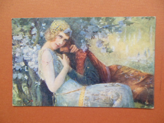 Image for Viviane et Merlin Vintage Postcard