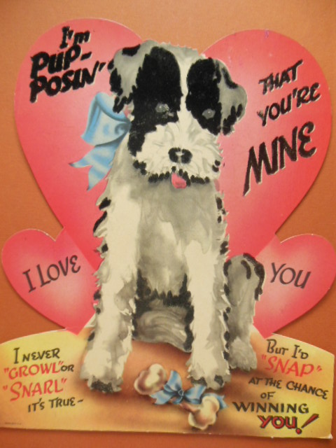Image for Huge Fuzzy Die-cut Valentine with Stand "I'm Pup-Posin That You're Mine"