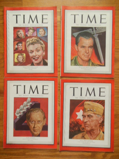 Image for Time Magazine January 8, 15, 22, 29, 1945 (Four consectutive issues)