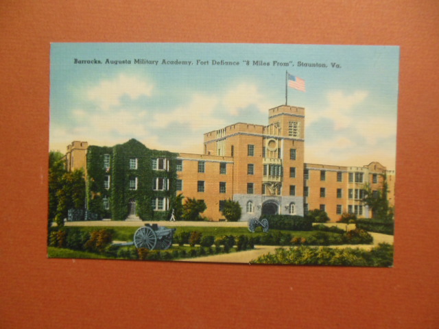 Image for Barracks Augusta Military Academy Fort Defiance Linen Postcard