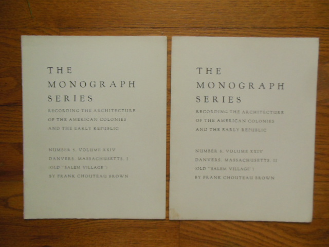 Image for Danvers, Massachusetts (Old Salem Village) Part One, Part Two; The Monograph Series
