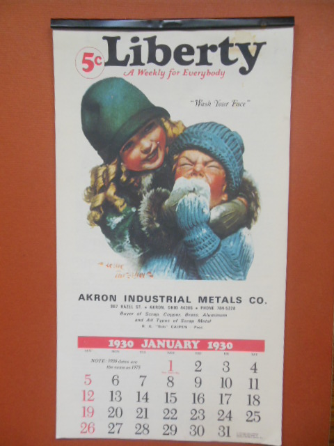 Image for 1930 Liberty Magazine Calendar (1973 REPRINT Leslie Thrasher Art)