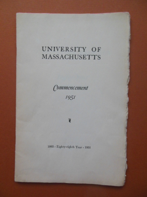 Image for University of Massachusetts Commencement Program, 1951 (General Andrew Iosue)
