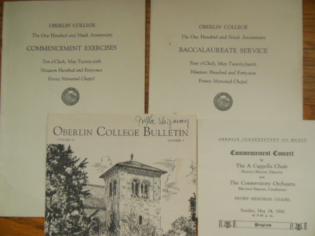 Image for Oberlin College Baccalaureate & Commencement 1942 (4 items)
