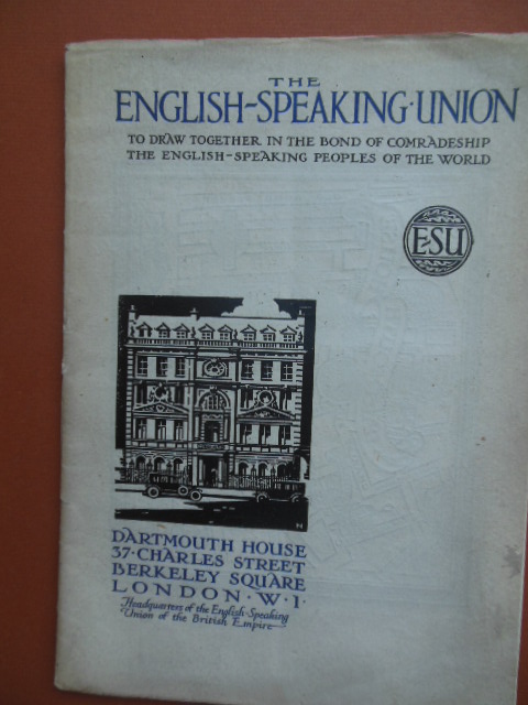 Image for The English-Speaking Union Dartmouth House London 1926 Brochure
