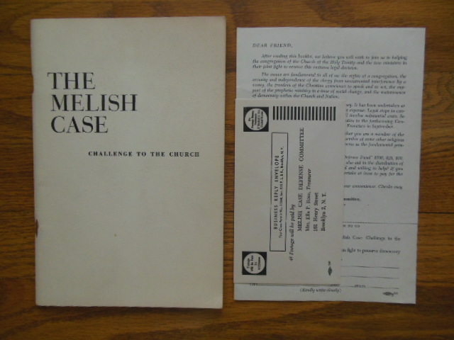 Image for The Melish Case; Challenge to the Church (Episcopal church 1950's Extra Ephemera Laid-in)