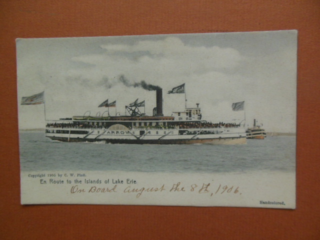 Image for The Arrow Boat En Route to Islands on Lake Erie (Hand Colored 1905)