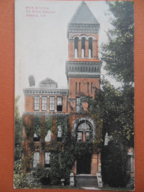 Image for Color Postcard Main Building Tri State College Angola, Indiana (1908)