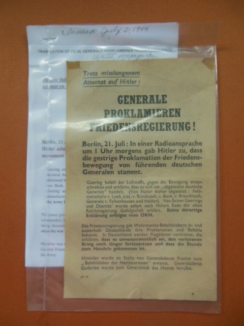 Image for Generale Proklamieren Friedensregierung! WWII Propaganda Leaflet July 21,1944 (ZG 34)