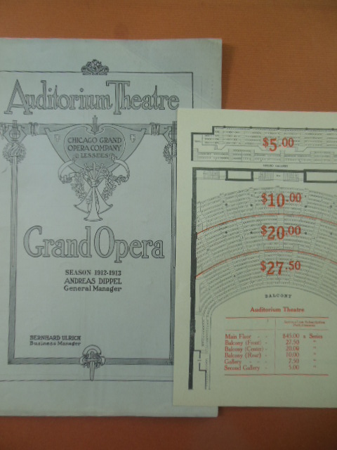 Image for Chicago Grand Opera Company Program Season 1912-1913 (Prices and seating chart laid-in)