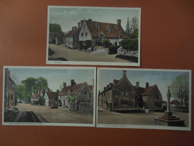 Image for Stanton, England 3 Postcards (The Cross and Church Entrance, Ye Olde Bakery, Street Scene)