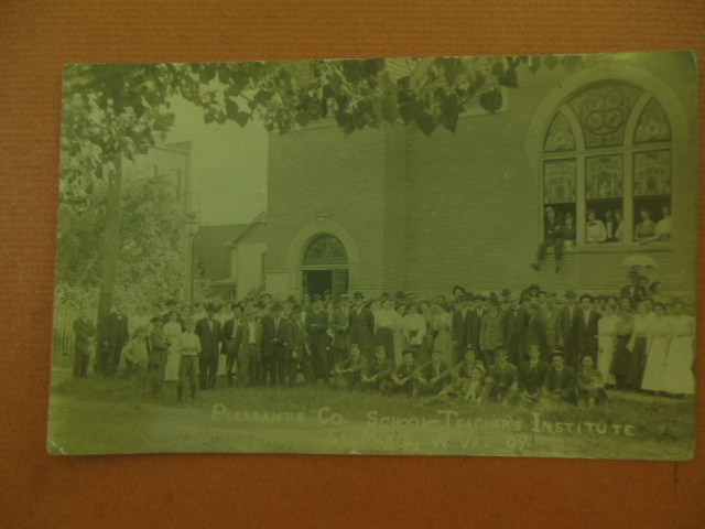 Image for Real Photo Postcard Pleasants County School-Teacher's Institute Class St. Mary's West Virginia 1909