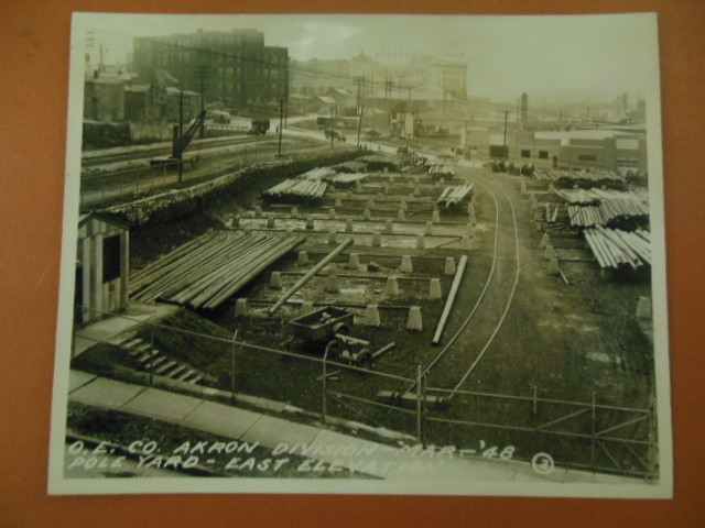 Image for Black & White Photograph Ohio Edison Company Akron Division Pole Yard (1948)