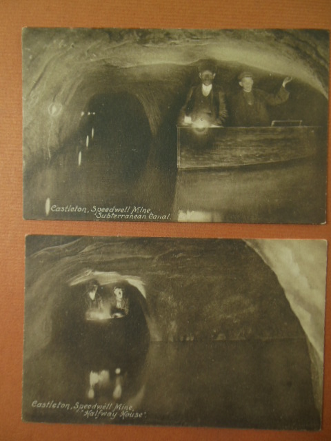 Image for Two Sepia Postcards Castleton Speedwell Mine (1920 England))