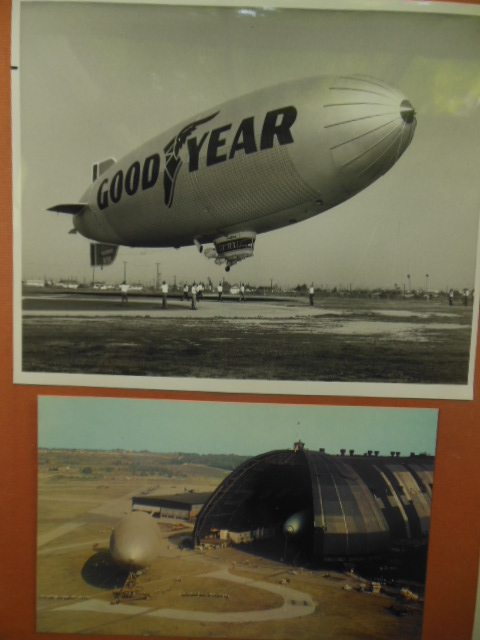 Image for Large Color Plastichrome Postcard of Goodyear Air Dock and Glossy Real Photo of the Goodyear Blimp