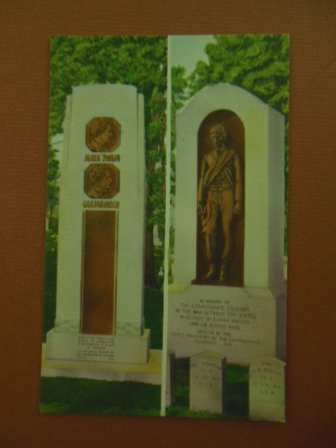 Image for Color Postcard Grave of Mark Twain Confederate Soldiers Monument
