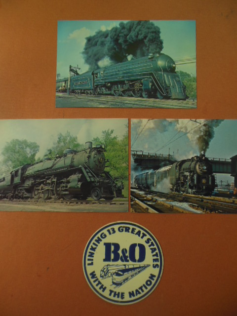 Image for B&O Railroad Miniature Metal Sign and Three B&O Color Postcards
