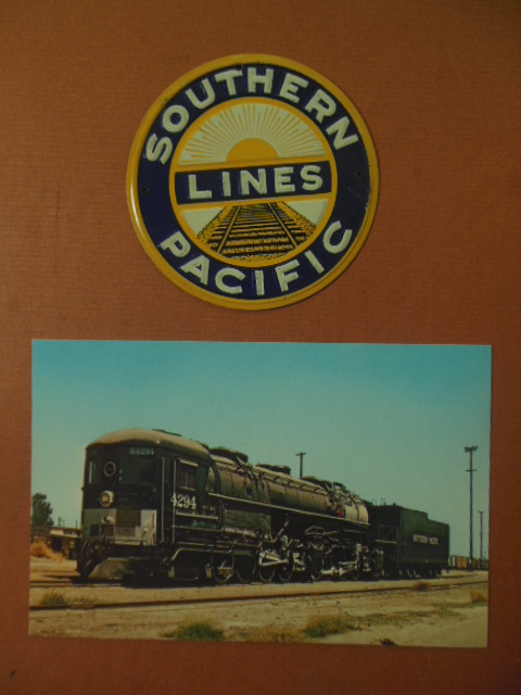 Image for Southern Pacific Lines Metal Sign and Southern Pacific 4294 Postcard