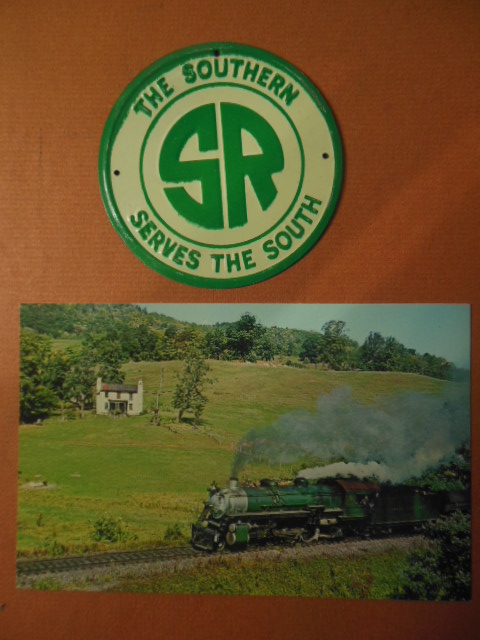 Image for The Southern Railroad Miniature Metal Sign and Color Postcard Southern 4501