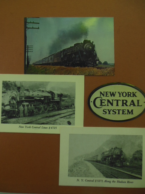Image for New York Central System Railroad Miniature Metal Sign and Three New York Central Postcards