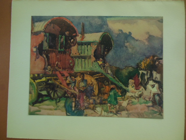 Image for Gypsy Caravan Print Frank Brangwyn (1920's)
