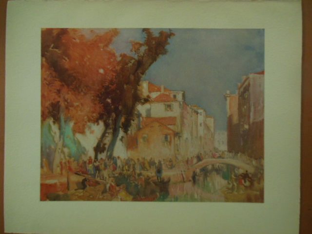 Image for Venice Scene Watercolor Print by Frank Brangwyn (1920's)