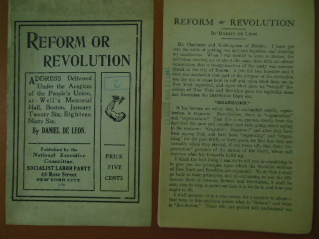 Image for Reform or Revolution (Daniel De Leon, Socialist Labor Party 1919)