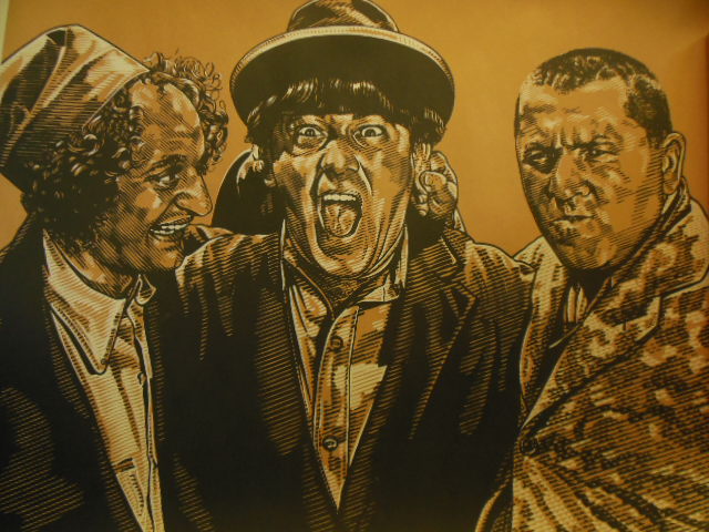 Image for Large Three Stooges Art Print(Shades of Brown and White)