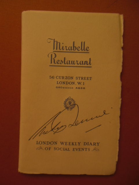 Image for London Weekly Diary of Social Events 1962 (Mirabelle Hotel)