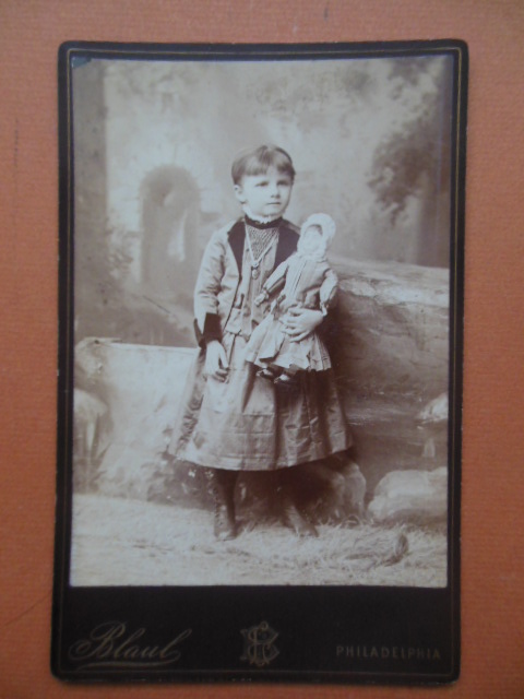 Image for Cabinet Photo Little Girl Holding Doll (Louis Blaul)