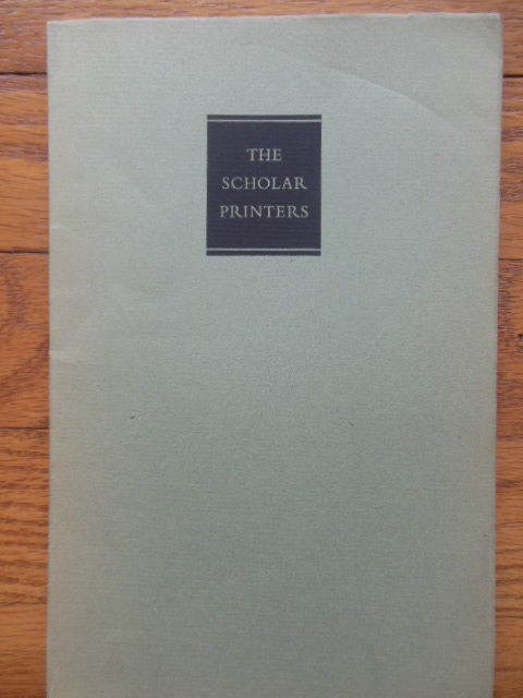 Image for The Scholar Printers Exhibition Catalog 1964