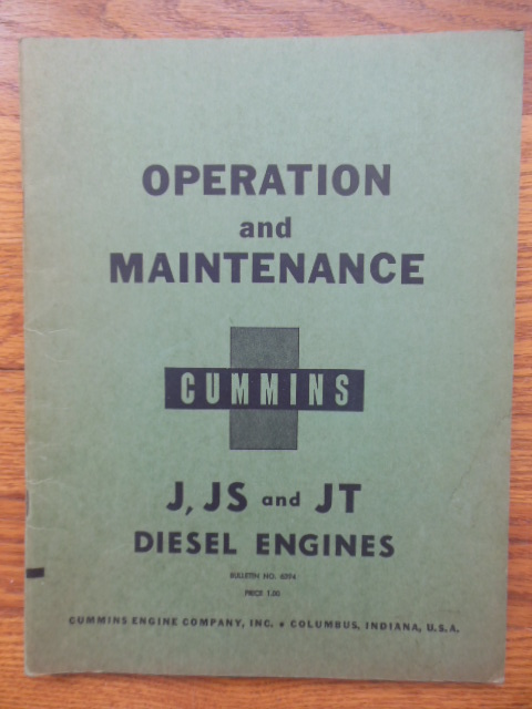 Image for Operation and Maintenance Cummins J, JS and JT Diesel Engines Bulletin No. 6394 (1954)