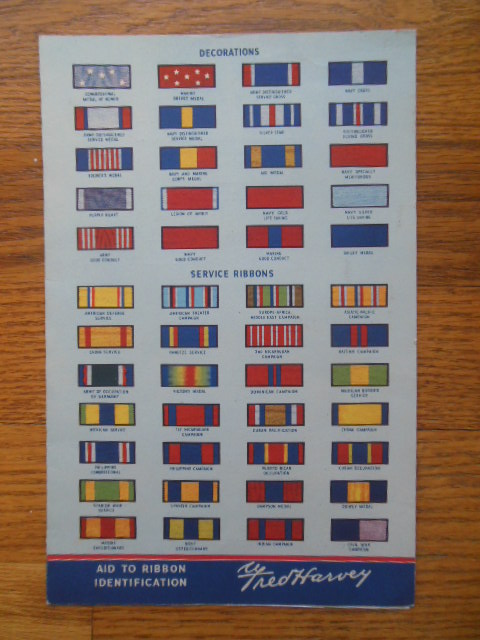 Image for Fred Harvey Restaurant Menu 1945 (Aid to Military Ribbon Identification)